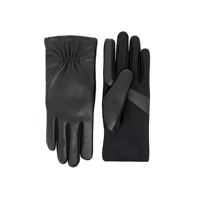 Women's SmarTouch Faux Nappa & Stretch Nylon/Spandex Palm Gloves