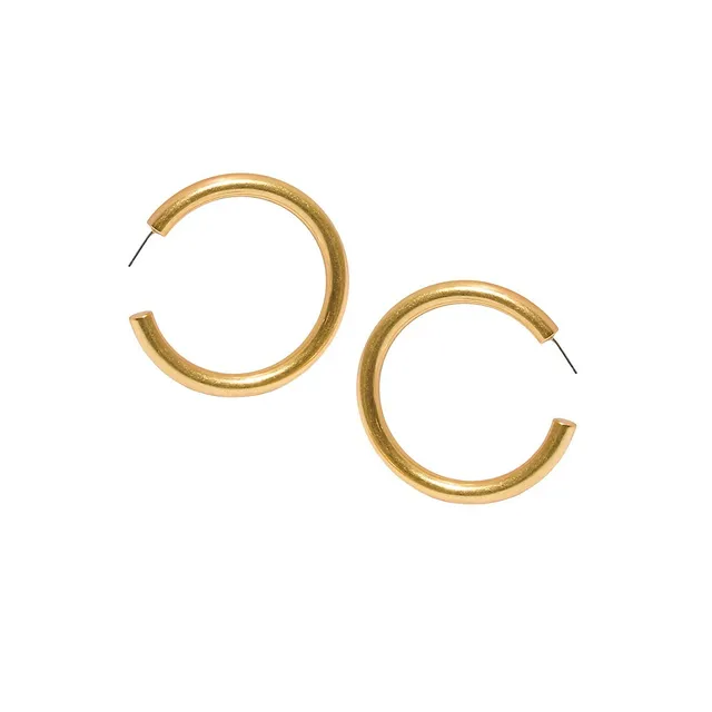 Goldplated & Cubic Zirconia Chunky Oversized Hoop Earrings