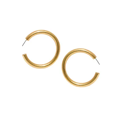 Goldplated & Cubic Zirconia Chunky Oversized Hoop Earrings