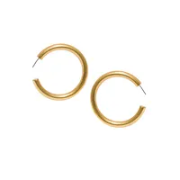 Goldplated & Cubic Zirconia Chunky Oversized Hoop Earrings
