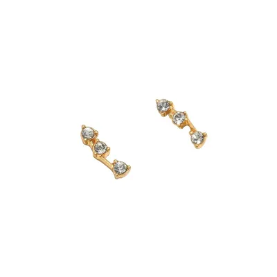 Gemline Goldplated & Crystal Stud Earrings