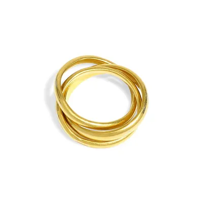 Goldplated & Cubic Zirconia Roller Ring
