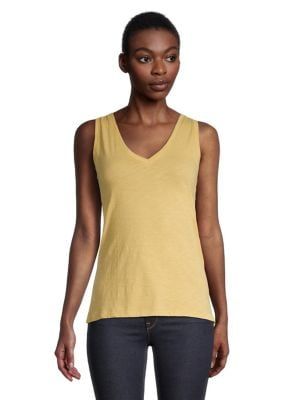 Madewell Whisper Shout Cotton V-Neck Tank Top | Metropolis at Metrotown