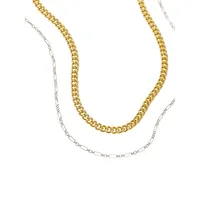 Mixed Metal Chain Necklace Set