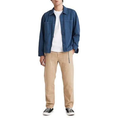 Garment-Dyed Relaxed Straight Workwear Pants