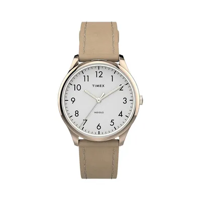Easy Reader Modern Stainless Steel & Leather-Strap Watch TW2T72400NG