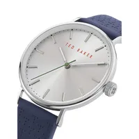 Mimosaa Stainless Steel & Leather-Strap Watch