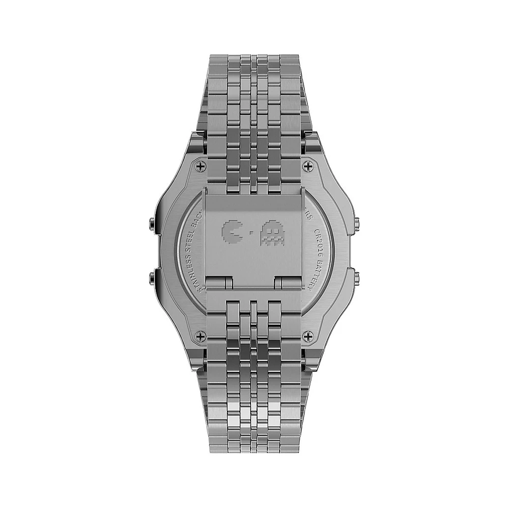 Timex T80 x Pac-Man Unisex Stainless Steel Bracelet Watch