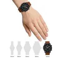 Metropolitan R AMOLED Leather & Silicone-Strap Smartwatch