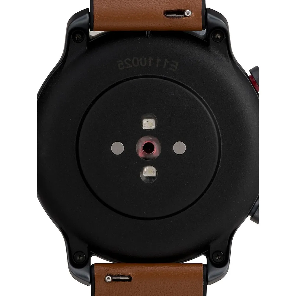 Metropolitan R AMOLED Leather & Silicone-Strap Smartwatch