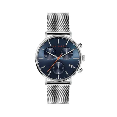 Montre chronographe à bracelet milanais en acier inoxydable, BKPMMS1209I