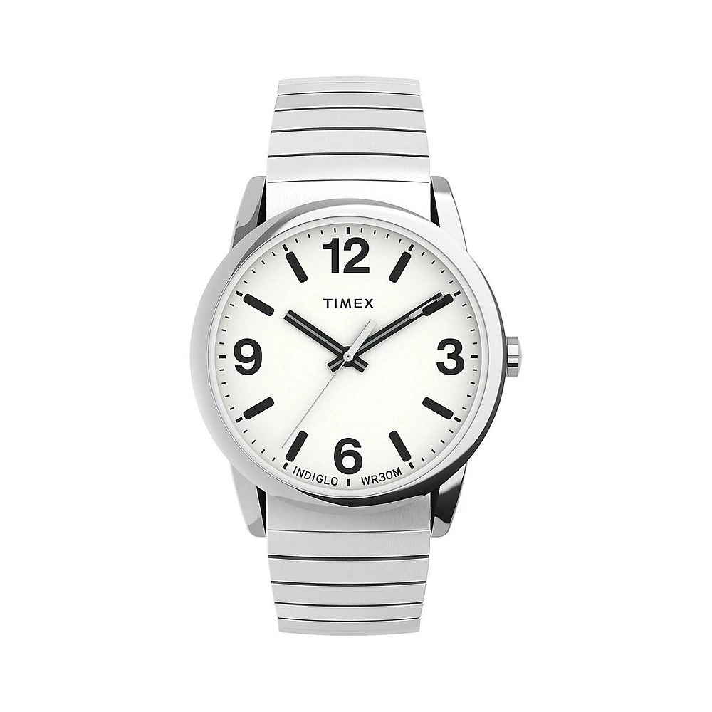 Easy Reader Bold White Dial & Stainless Steel Expansion Band Bracelet Watch TW2U98800NG