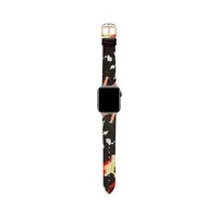 Multi Floral Print Leather Strap For Apple Watch - 20MM BKS38F102B0
