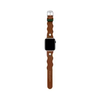 Tan Wavy Leather Strap For Apple Watch - 20MM