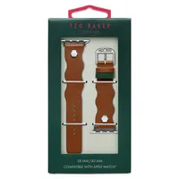 Tan Wavy Leather Strap For Apple Watch - 20MM