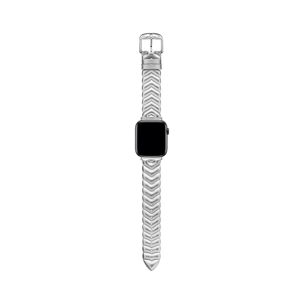 Chevron Apple Leather Watch Strap - 20 MM​ BKS38F115B0