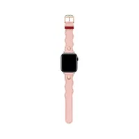 Bracelet en cuir ondulé rose pour Apple Watch, 22 mm