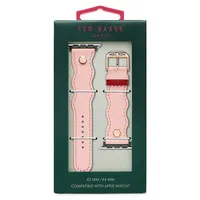 Bracelet en cuir ondulé rose pour Apple Watch, 22 mm