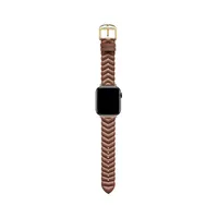 Tan Chevron Leather Strap For Apple Watch - 22MM
