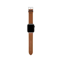 T Embossed Tan Leather Strap