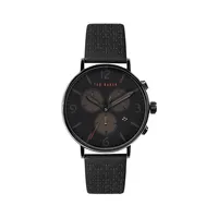 Barnett Backlight Ion-Plated Stainless Steel & Leather Strap Watch​ BKPBAS2019I