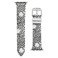 Black & White Leather Strap For Apple Watch 20 MM BKS38S202B0