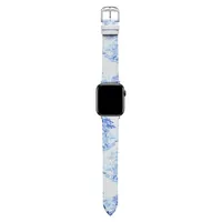 Seasonal Patterns Light Blue & White Leather Strap For Apple Watch® - 20MM BKS38S203B0