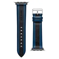 ​Ted Logo Blue & Black Leather Apple Watch Strap - 22MM BKS42S216B0