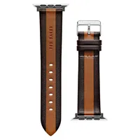 Ted Logo Brown & Tan Leather Apple Watch Strap - 22MM BKS42S217B0