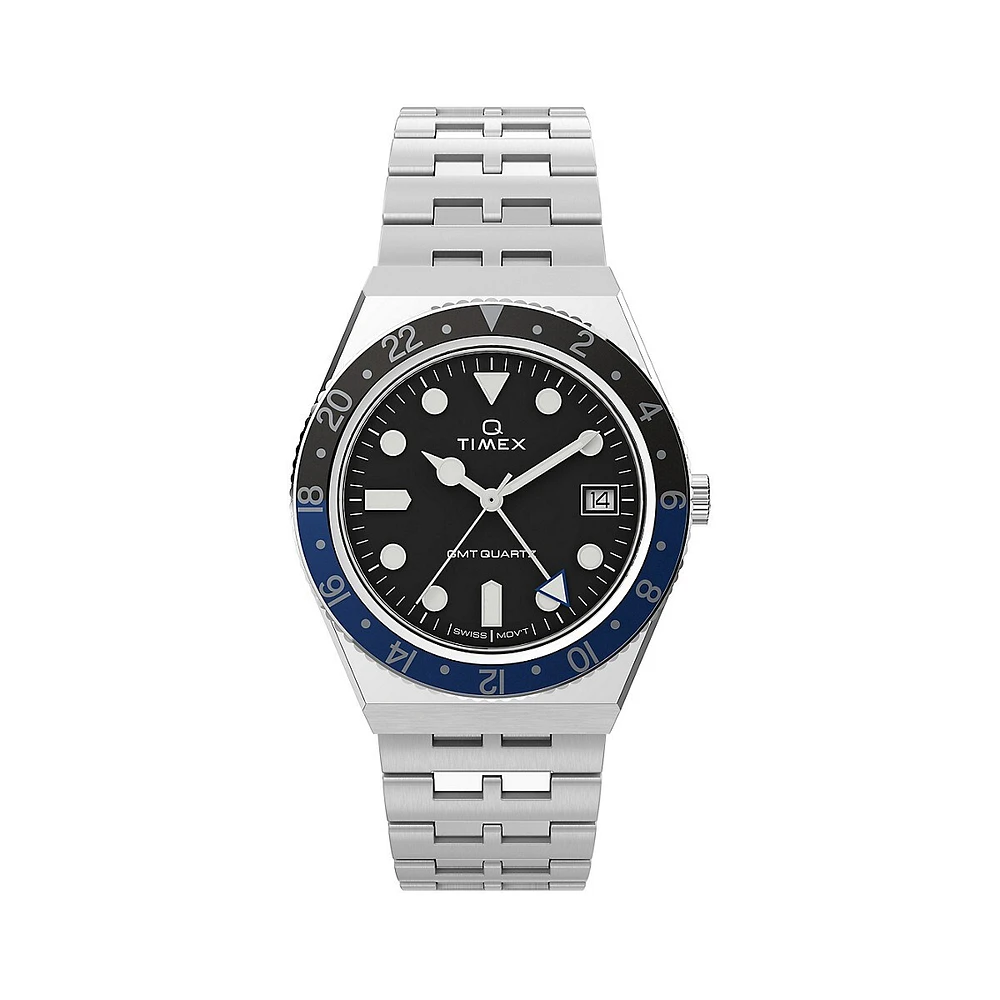 Montre-bracelet en acier inoxydable Q GMT TW2V38100VQ