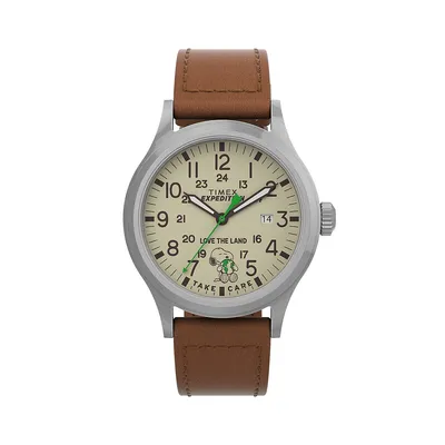 Expedition Scout x Peanuts Take Care Leather Strap Watch TW4B250000N