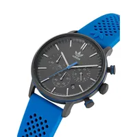 Style Black-Tone Stainless Steel & Silicone Strap Chronograph Watch​ AOSY220152I