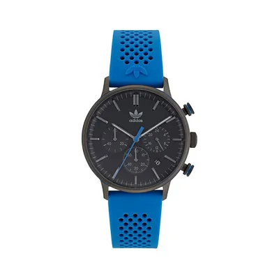 Style Black-Tone Stainless Steel & Silicone Strap Chronograph Watch​ AOSY220152I