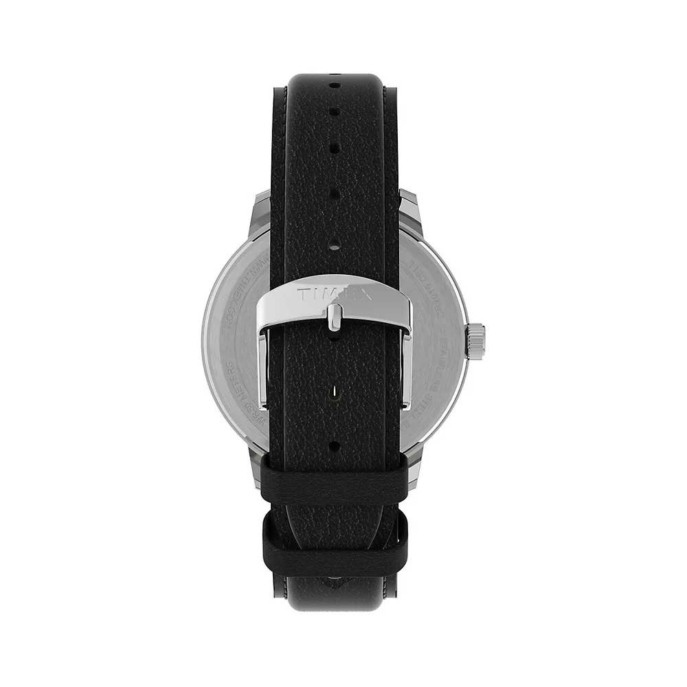 Montre argentée à bracelet en cuir Easy Reader Bold, TW2V21400NG