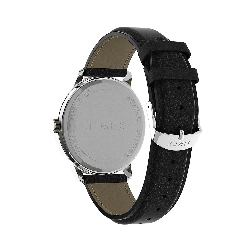 Montre argentée à bracelet en cuir Easy Reader Bold, TW2V21400NG