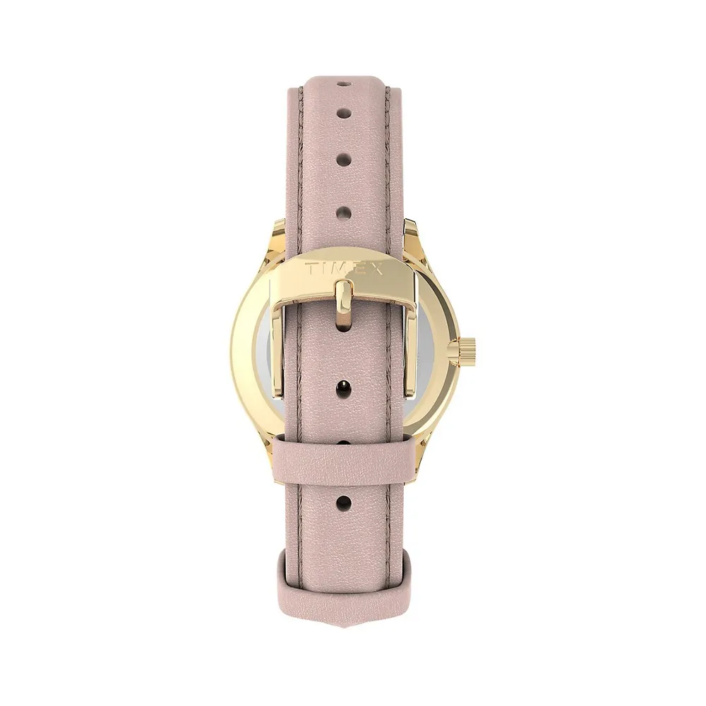 Easy Reader Rose Goldtone & Leather Strap Watch TW2V25200NG