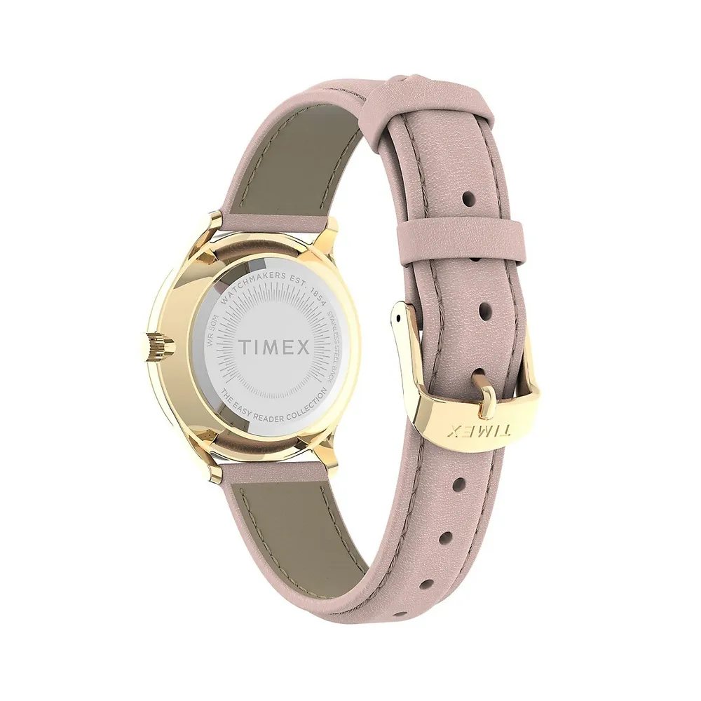 Easy Reader Rose Goldtone & Leather Strap Watch TW2V25200NG