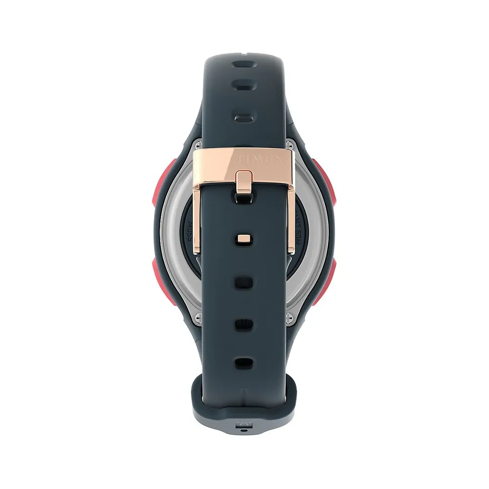 Montre numérique rose dorée Ironman Transit+ avec bracelet en résine, TW5M48200NG