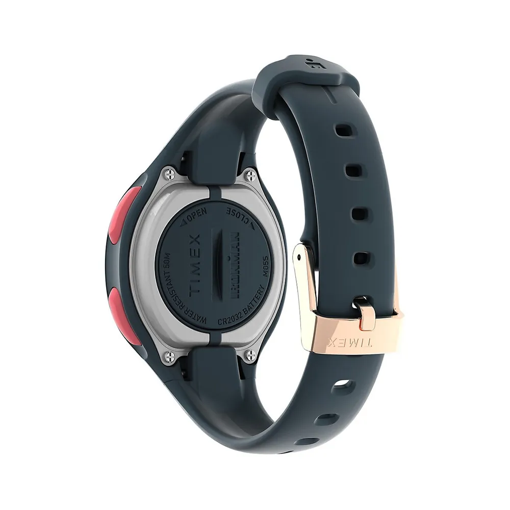 Montre numérique rose dorée Ironman Transit+ avec bracelet en résine, TW5M48200NG