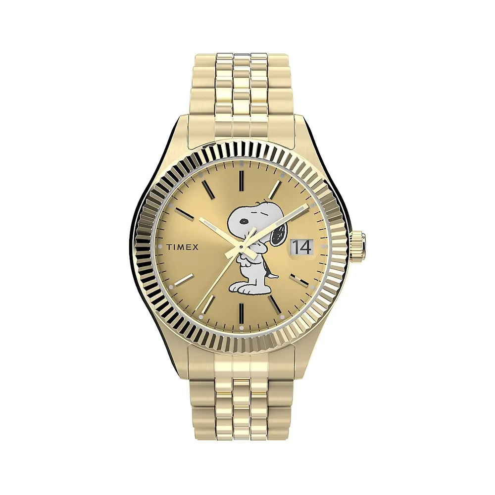 Timex Waterbury Legacy x Peanuts Goldtone Stainless Steel Bracelet Watch​ TW2V47300VQ