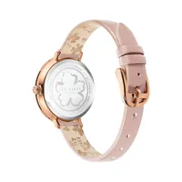 Ammy Magnolia Rose Goldtone Stainless Steel Leather Strap Watch​ BKPAMF2049I