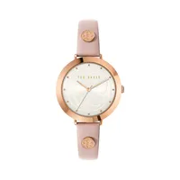 Ammy Magnolia Rose Goldtone Stainless Steel Leather Strap Watch​ BKPAMF2049I