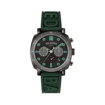 Caine Green Stainless Steel & Silicone Strap Chronograph Watch ​BKPCNF2039I