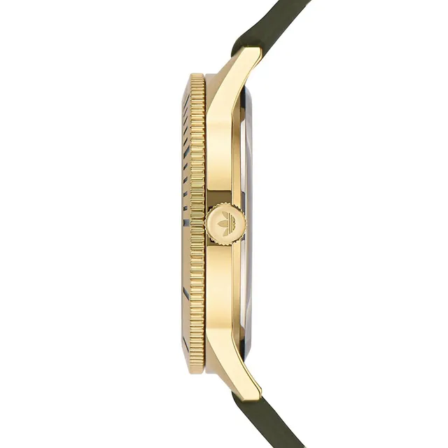 & Adidas Southcentre Stainless Mall Goldtone Small | Steel AOFH225082I 3 Watch Strap Edition Leather