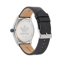 Code 4 Stainless Steel & Eco Leather Strap Watch AOSY225282I