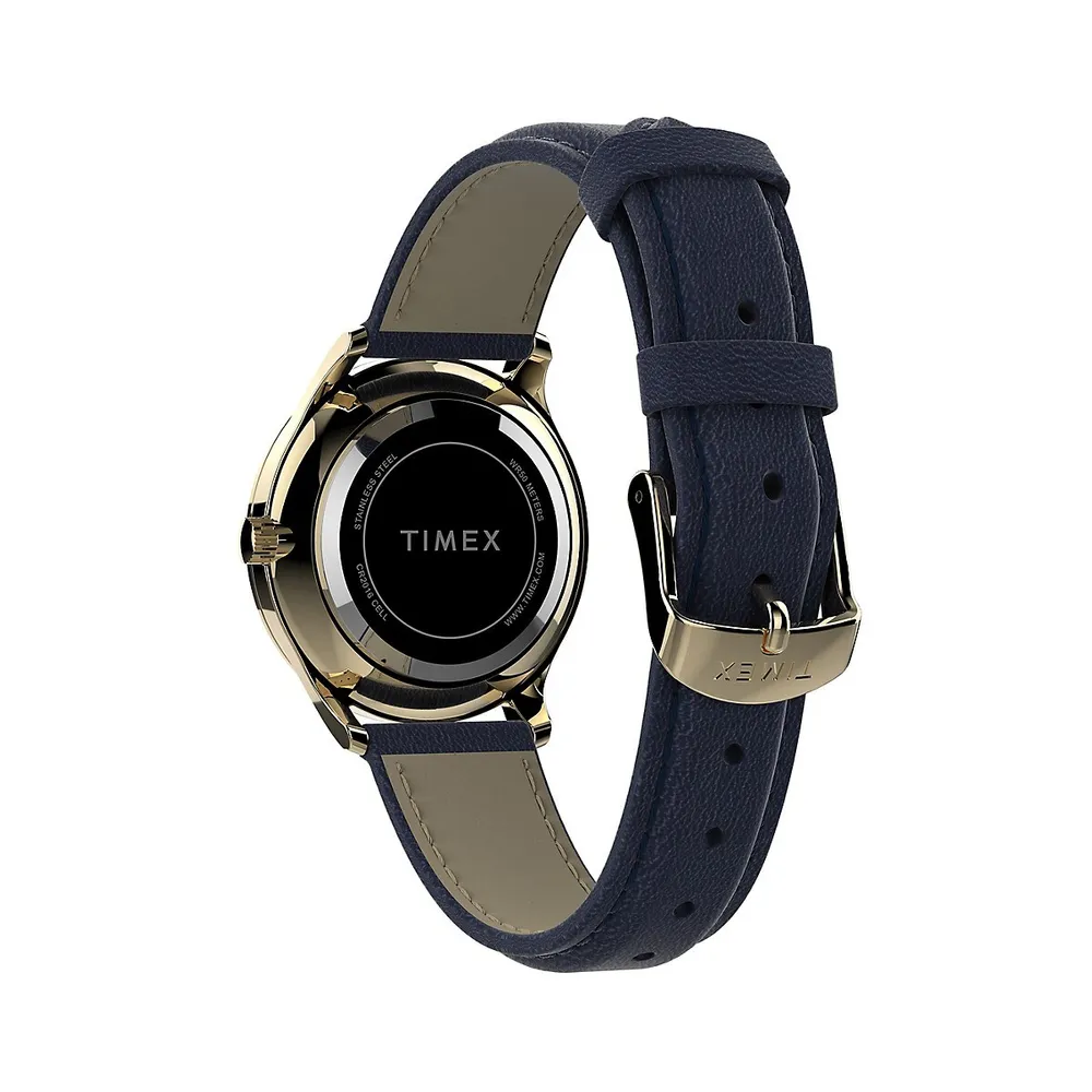 Easy Reader Brass & Leather Strap Watch ​TW2V36200GP