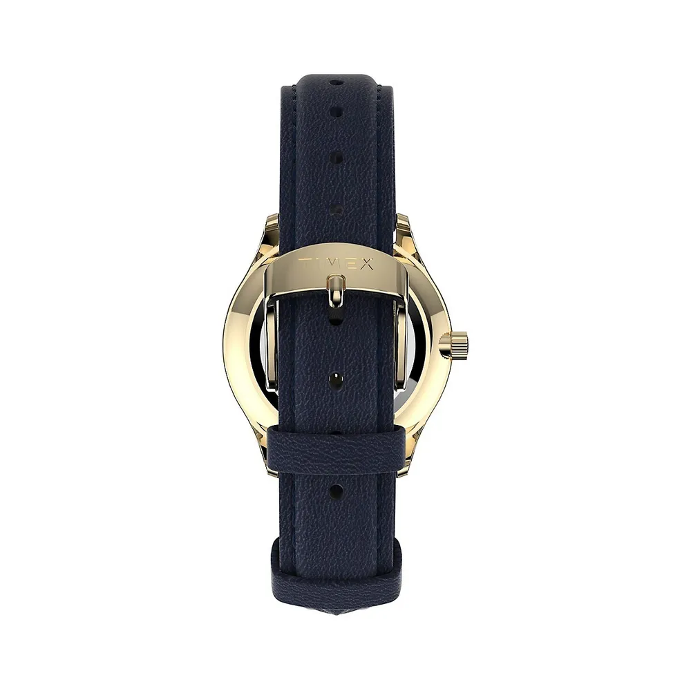 Easy Reader Brass & Leather Strap Watch ​TW2V36200GP