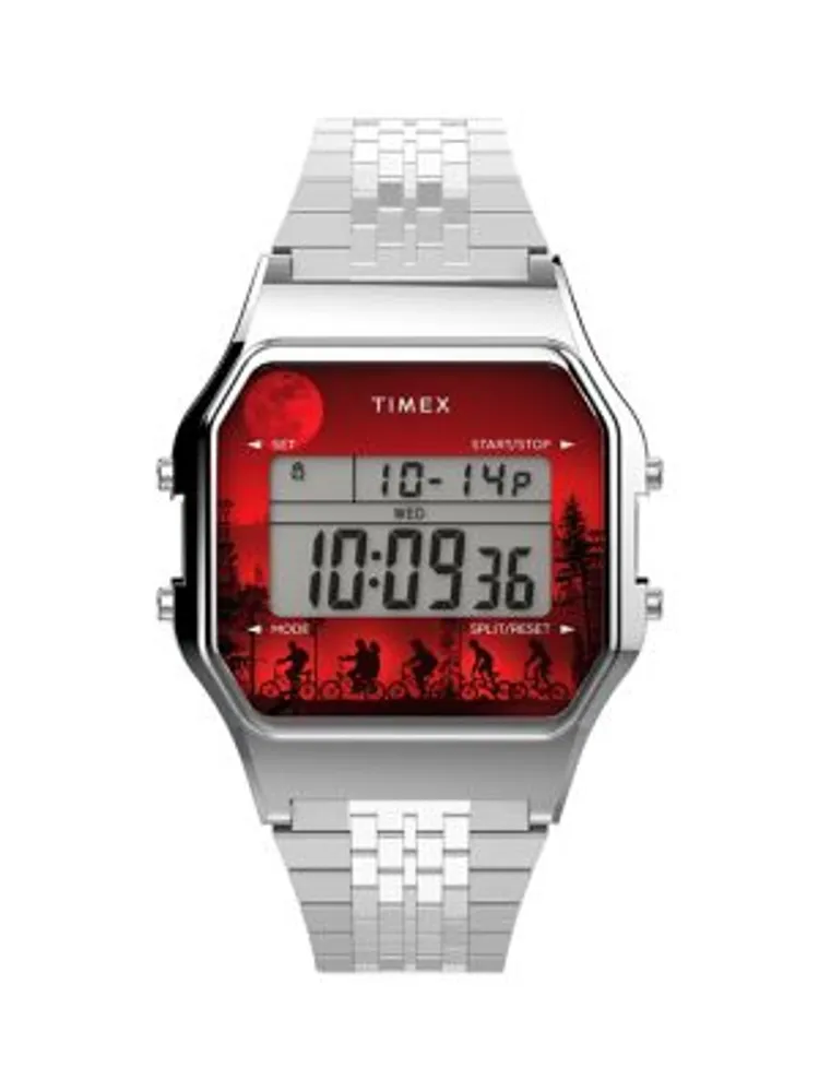 Timex Boutique + Stranger Things Stainless Steel Bracelet Digital Watch  TW2V50900N9 | Upper Canada Mall