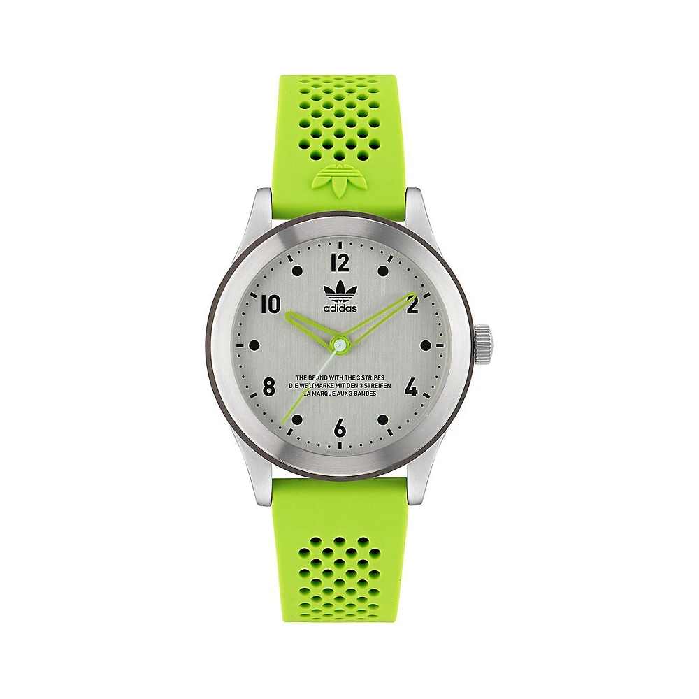 Adidas Originals Style Code 3 Stainless Steel & Aluminum Silicone Strap Watch AOSY230342I