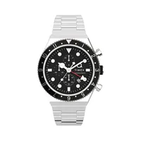 Q Timex Stainless Steel 3-Time Zone Chronograph Bracelet Watch TW2V69800VQ